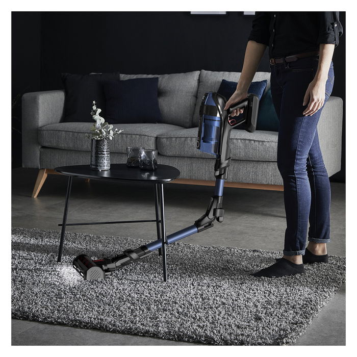 Rowenta RH98C0WO Aspiradora Escoba 2 en 1 Sin Bolsa Aqua (Azul/Gris) 0.9L Seca y Húmeda Potencia 320W Batería 25.2V