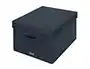 Leitz Caja de Almacenamiento Plegable con Tapa, Tela Gris Terciopelo, Tamaño M, 285x203x380 mm