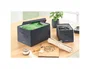 Leitz Caja de Almacenamiento Plegable con Tapa, Tela Gris Terciopelo, Tamaño M, 285x203x380 mm