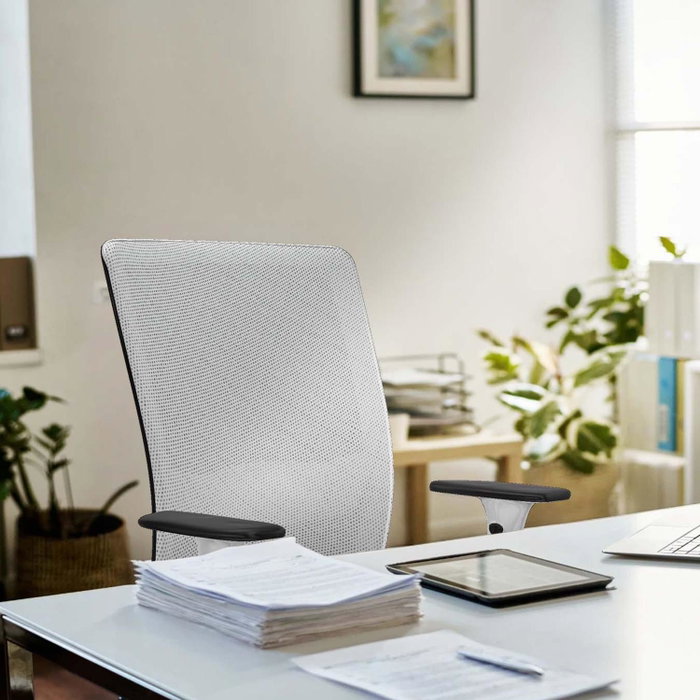 PIQUERAS Y CRESPO Silla de oficina Haches Gris claro y Blanco PIQUERAS Y CRESPO Silla de oficina Haches Gris claro y Blanco