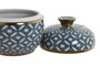 DKD Home Decor Tibor de Porcelana Azul y Dorado 18,5x18,5x20 cm