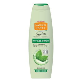 Natural Honey Gel de Ducha Té Verde, Gel de Baño con Extracto de Té Verde, 600 ml