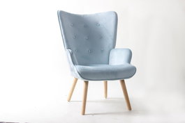 DKD Home Decor Butaca Scandi Azul Celeste Natural 75 x 96 x 67 cm