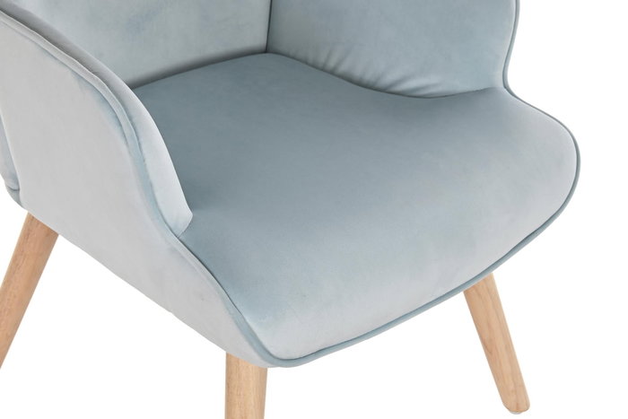 DKD Home Decor Butaca Scandi Azul Celeste Natural 75 x 96 x 67 cm