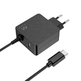 Ewent Cargador de Pared USB-C 45 W EW3979 con Puerto USB-A Negro