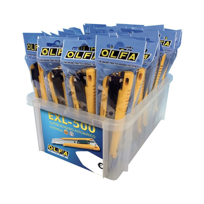 Olfa Cúter Profesional EXL-500 con Cuchilla de 18 mm y Bloqueo Automático