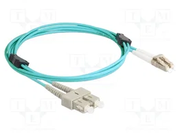 DeLOCK Cable de fibra óptica OM3 LC Duplex a SC Duplex con armadura metálica, 2 m