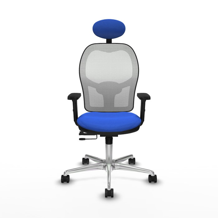 PIQUERAS Y CRESPO Silla de oficina Jorquera con mecanismo Sincro/Traslack Azul y Blanco