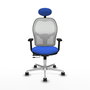 PIQUERAS Y CRESPO Silla de oficina Jorquera con mecanismo Sincro/Traslack Azul y Blanco