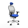 PIQUERAS Y CRESPO Silla de oficina Jorquera con mecanismo Sincro/Traslack Azul y Blanco
