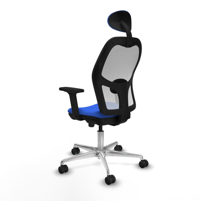 PIQUERAS Y CRESPO Silla de oficina Jorquera con mecanismo Sincro/Traslack Azul y Blanco