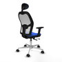 PIQUERAS Y CRESPO Silla de oficina Jorquera con mecanismo Sincro/Traslack Azul y Blanco