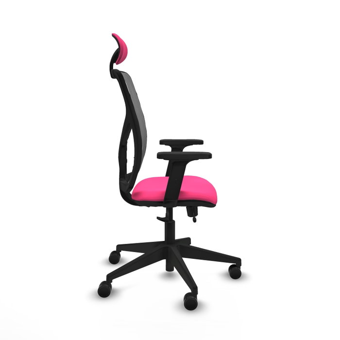 PIQUERAS Y CRESPO Silla de oficina Motilla Rosa y Gris
