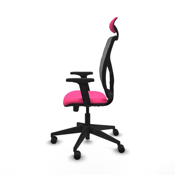 PIQUERAS Y CRESPO Silla de oficina Motilla Rosa y Gris