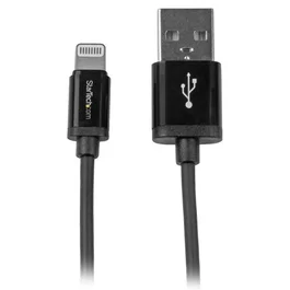 StarTech.com Cable Lightning a USB de 1 m - Cargador iPhone/iPad/iPod - Carga Rápida - Certificación MFi - Negro