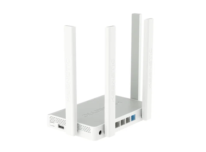 Keenetic KN-1912 Skipper Router inalámbrico Wi-Fi 5 AC1200 Malla Gigabit Ethernet, 4 puertos LAN y puerto USB 2.0, 4 antenas, Doble Banda (2.4 y 5 GHz), Gris y Blanco