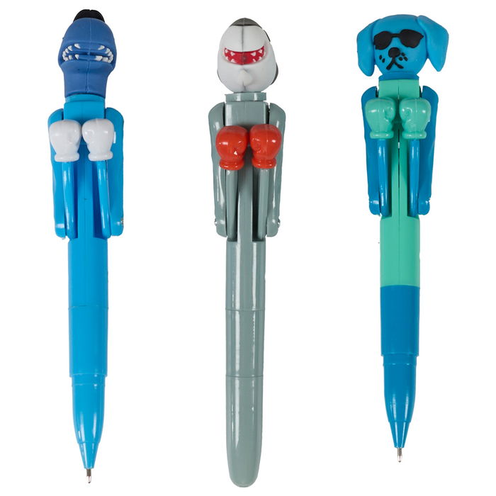 The Concept Factory Bolígrafo Animal Boxeo My Funny Papet Perro Tiburón Dinosaurio Brazos Móviles
