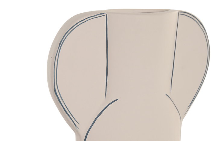 DKD Home Decor Jarrón de Terracota Pintado a Mano Crudo 28x20x6 cm
