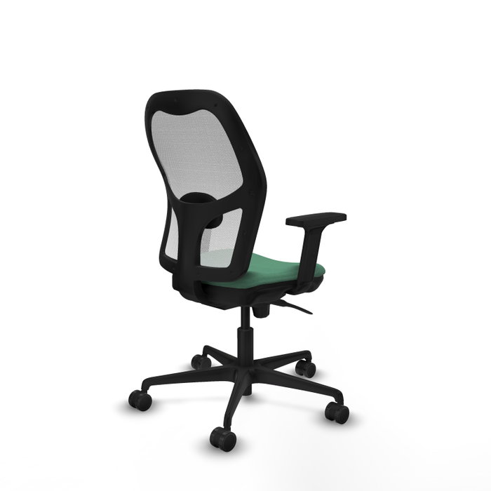 PIQUERAS Y CRESPO Silla de oficina Jorquera con mecanismo Sincro, Tela Verde esmeralda y Malla Blanca