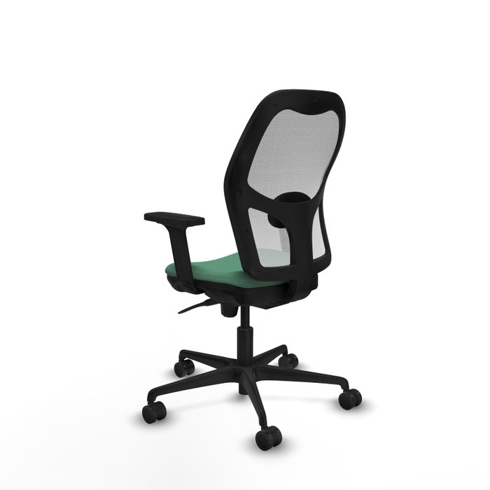 PIQUERAS Y CRESPO Silla de oficina Jorquera con mecanismo Sincro, Tela Verde esmeralda y Malla Blanca