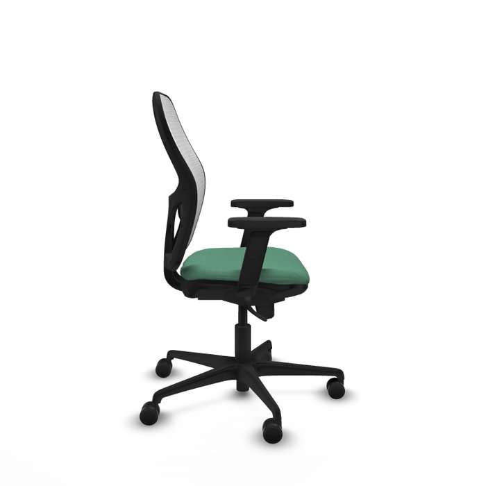 PIQUERAS Y CRESPO Silla de oficina Jorquera con mecanismo Sincro, Tela Verde esmeralda y Malla Blanca