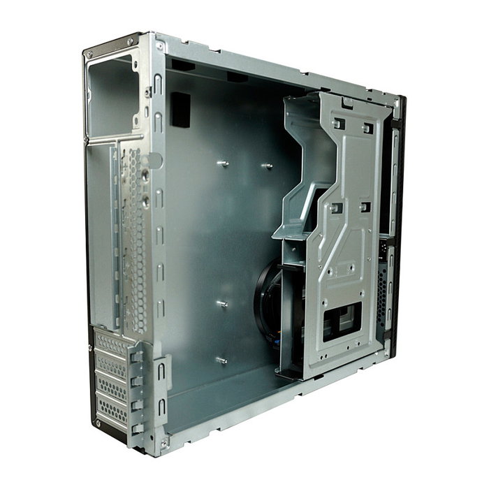 LC-Power LC-1406MB-TFX-ON Caja Micro Torre PC Gaming, Negro, Compatible con micro ATX/Mini-ITX, 1 Bahía 3.5'', 3 Bahías 2.5'', 4 Ranuras de Expansión, sin Fuente