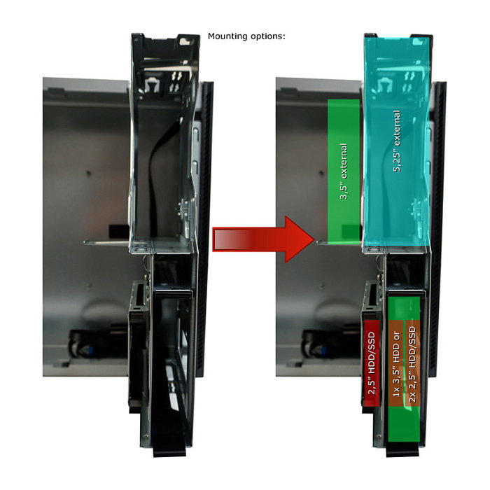 LC-Power LC-1406MB-TFX-ON Caja Micro Torre PC Gaming, Negro, Compatible con micro ATX/Mini-ITX, 1 Bahía 3.5'', 3 Bahías 2.5'', 4 Ranuras de Expansión, sin Fuente