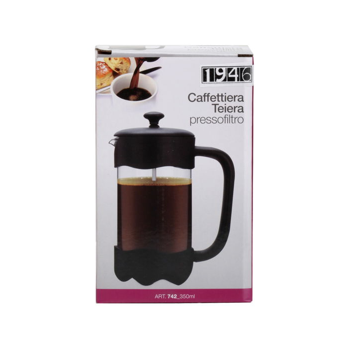 1946 Cafetera/ Tetera Émbolo 350 Ml 1946 Vidrio Borosilicado Polipropileno Acero Inoxidable Medidas 11x7.5x18 Cm 1946 Cafetera/ Tetera Émbolo 350 Ml 1946 Vidrio Borosilicado Polipropileno Acero Inoxidable Medidas 11x7.5x18 Cm