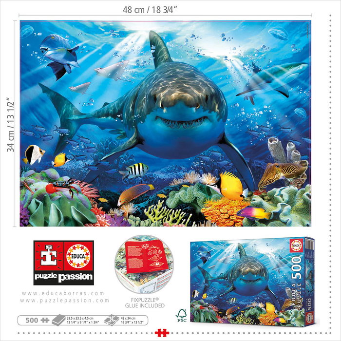 Educa Puzzle 500 piezas Gran Tiburón Blanco
