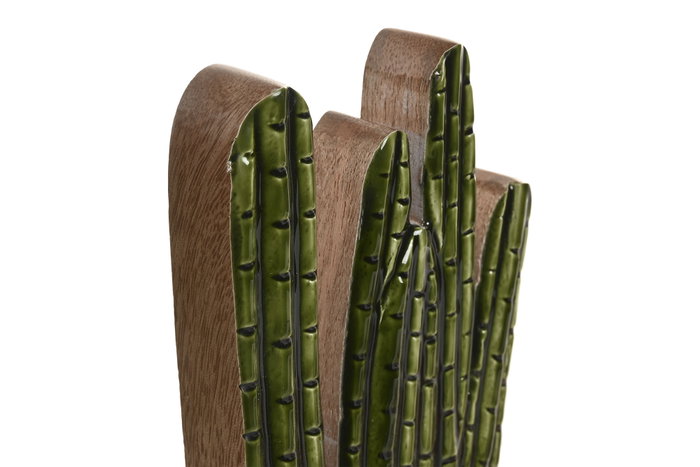 DKD Home Decor Set de Decoración de 2 Piezas Cactus en Mango Lacado DKD Home Decor Set de Decoración de 2 Piezas Cactus en Mango Lacado