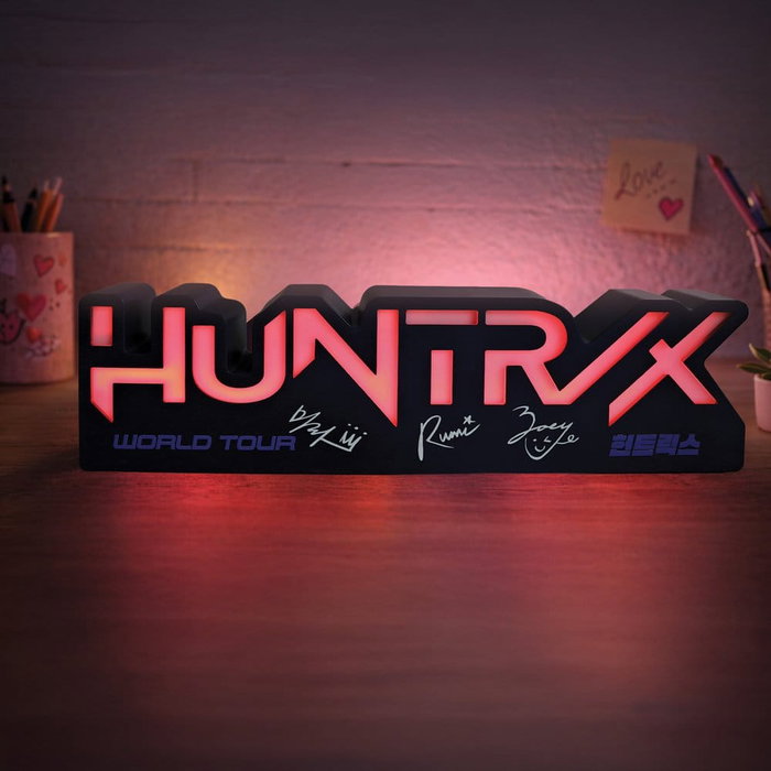 KIDS LICENSING Lámpara Multicolor Logo Huntrix K-Pop Demon Hunters Recargable USB-C