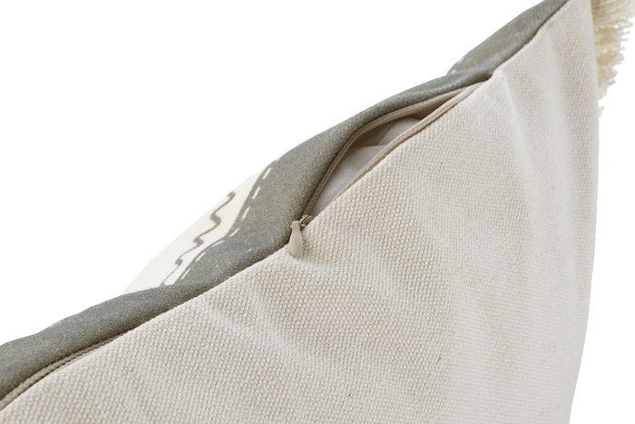 DKD Home Decor Atlantico Cojín Crudo Azul 10 x 45 x 60 cm (2 Unidades) Algodón Poliéster