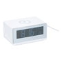 Grundig Reloj Despertador con Cargador Inalámbrico 5W, Termómetro, Calendario, 3 Modos de Luz y Alarma Dual, Color Blanco