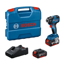 Bosch GDR 18V-200 Atornillador de impacto con 2 baterías de 4.0 Ah y cargador rápido