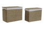DKD Home Decor Set de 2 Cestas para la Ropa Seagrass y Lino Natural