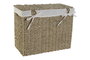 DKD Home Decor Set de 2 Cestas para la Ropa Seagrass y Lino Natural