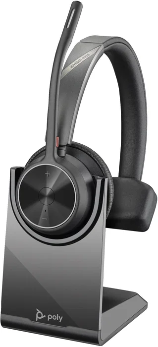 Poly Voyager 4310 USB-C con adaptador BT700 y soporte de carga, Negro