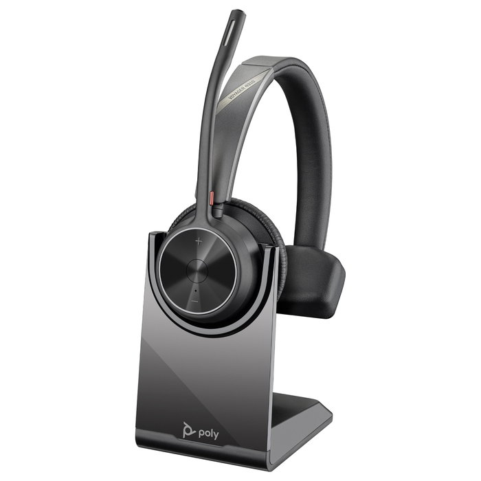 Poly Voyager 4310 USB-C con adaptador BT700 y soporte de carga, Negro