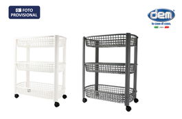 Inde Carrito Verdulero 3 Cestos Beclassic 25.8 cm Ancho x 12.1 cm Alto x 46.7 cm Largo (8 Unidades)