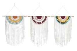 DKD Home Decor Decoración Colgante Macramé 50x1x95 Surtido de 3
