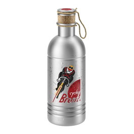 Elite Bidón de Aluminio Satinado Vintage con Tapón de Corcho - 600 ml