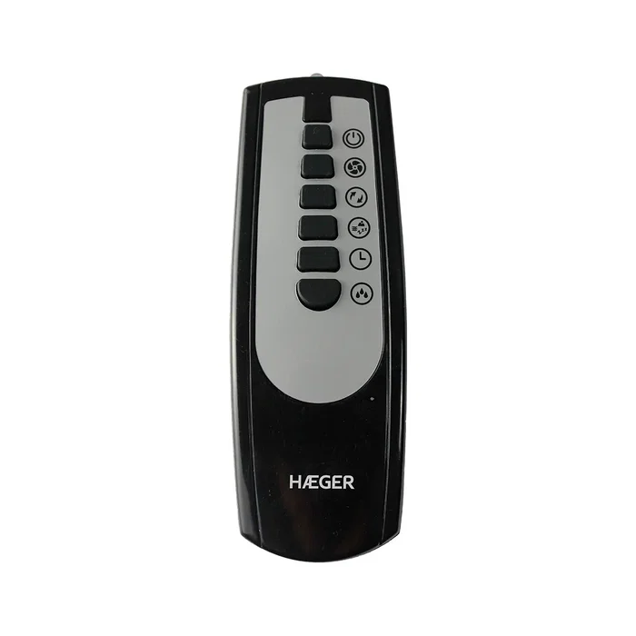 Haeger HF-18R.002A Ventilador con Humidificador Negro - 45 cm, 3 Velocidades, Control Táctil e Inalámbrico, Oscilación 90°, Temporizador, Capacidad 2L