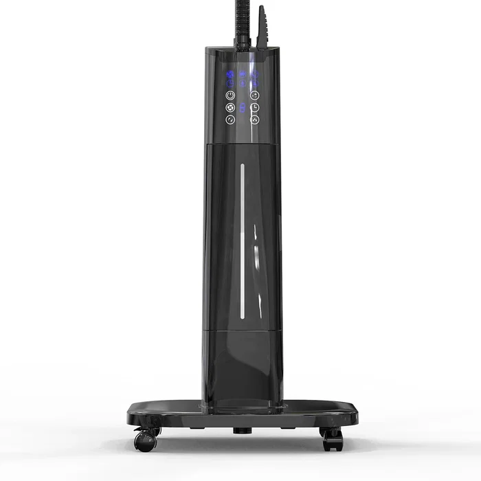 Haeger HF-18R.002A Ventilador con Humidificador Negro - 45 cm, 3 Velocidades, Control Táctil e Inalámbrico, Oscilación 90°, Temporizador, Capacidad 2L