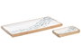 DKD Home Decor Set de 2 Bandejas de Mango con Diseño de Peces, Azul