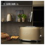 Smeg TSF01CHMEU Tostador 2 Ranuras 950W Champagne, Acero Inoxidable, Función Descongelar/Recalentar, Control Electrónico y Bandeja Extraíble