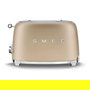 Smeg TSF01CHMEU Tostador 2 Ranuras 950W Champagne, Acero Inoxidable, Función Descongelar/Recalentar, Control Electrónico y Bandeja Extraíble