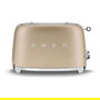 Smeg TSF01CHMEU Tostador 2 Ranuras 950W Champagne, Acero Inoxidable, Función Descongelar/Recalentar, Control Electrónico y Bandeja Extraíble