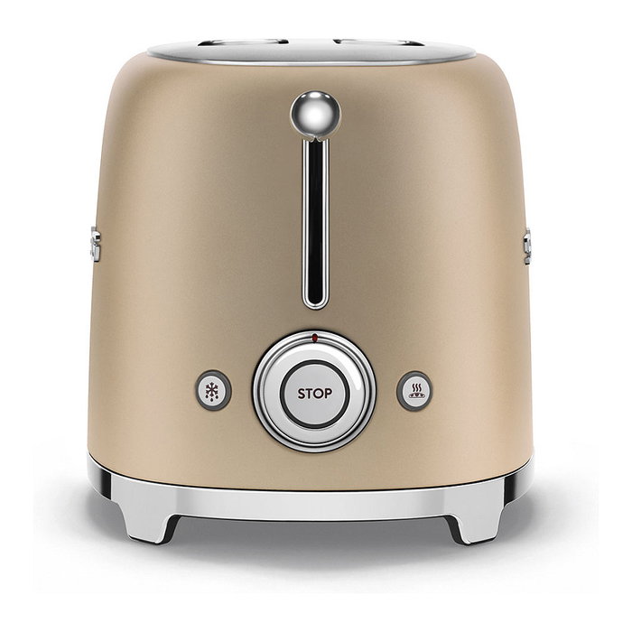 Smeg TSF01CHMEU Tostador 2 Ranuras 950W Champagne, Acero Inoxidable, Función Descongelar/Recalentar, Control Electrónico y Bandeja Extraíble Smeg TSF01CHMEU Tostador 2 Ranuras 950W Champagne, Acero Inoxidable, Función Descongelar/Recalentar, Control Electrónico y Bandeja Extraíble