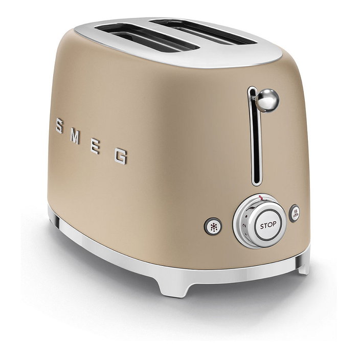 Smeg TSF01CHMEU Tostador 2 Ranuras 950W Champagne, Acero Inoxidable, Función Descongelar/Recalentar, Control Electrónico y Bandeja Extraíble Smeg TSF01CHMEU Tostador 2 Ranuras 950W Champagne, Acero Inoxidable, Función Descongelar/Recalentar, Control Electrónico y Bandeja Extraíble