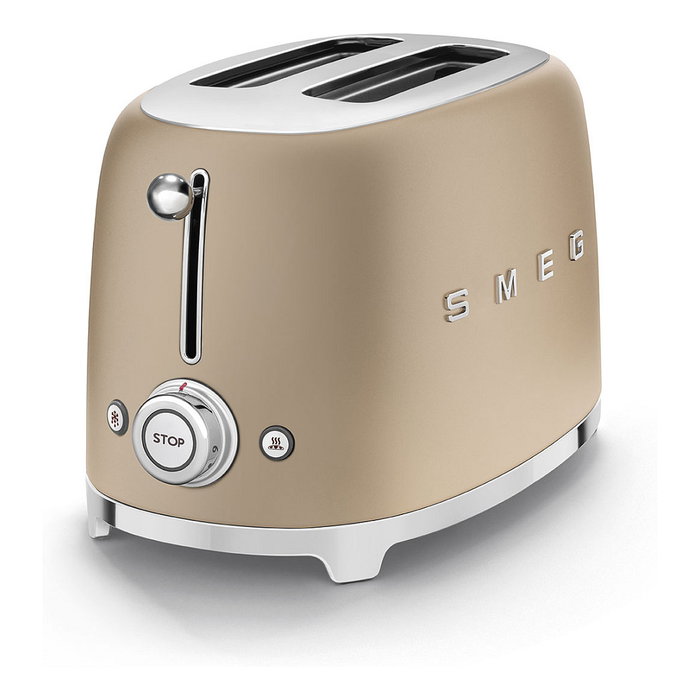 Smeg TSF01CHMEU Tostador 2 Ranuras 950W Champagne, Acero Inoxidable, Función Descongelar/Recalentar, Control Electrónico y Bandeja Extraíble Smeg TSF01CHMEU Tostador 2 Ranuras 950W Champagne, Acero Inoxidable, Función Descongelar/Recalentar, Control Electrónico y Bandeja Extraíble